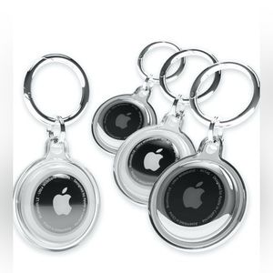 4 AirTag Waterproof Protective Cases - 2 black and 2 clear